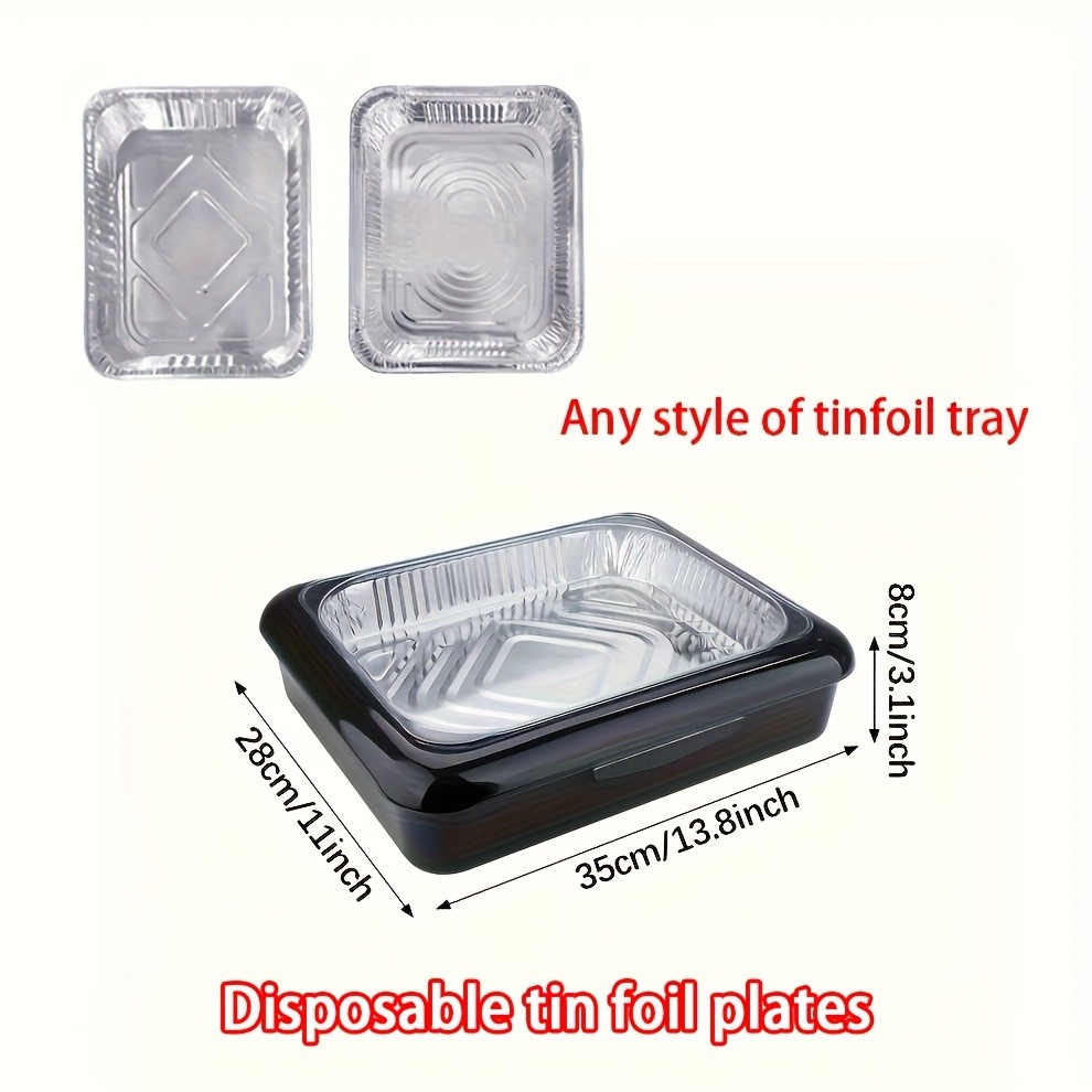 FARIDABIO 2-in-1 Aluminum Foil Tray with Heat Preservation – Stackable Serving Tray for Salads, BBQs, and More