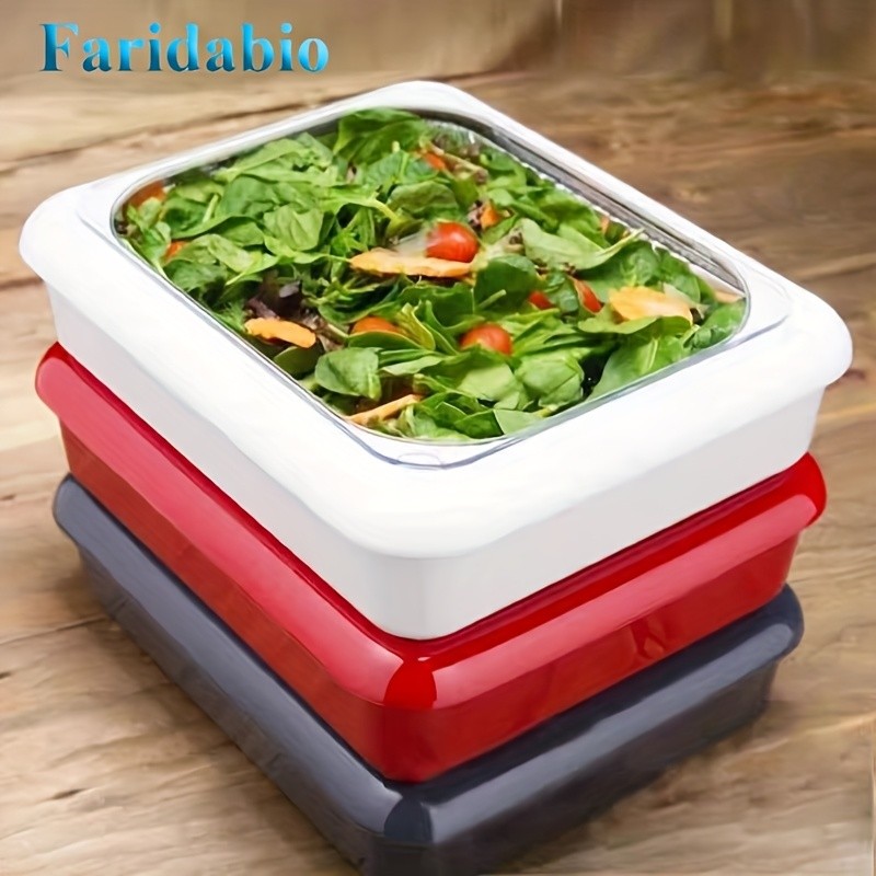 FARIDABIO 2-in-1 Aluminum Foil Tray with Heat Preservation – Stackable Serving Tray for Salads, BBQs, and More
