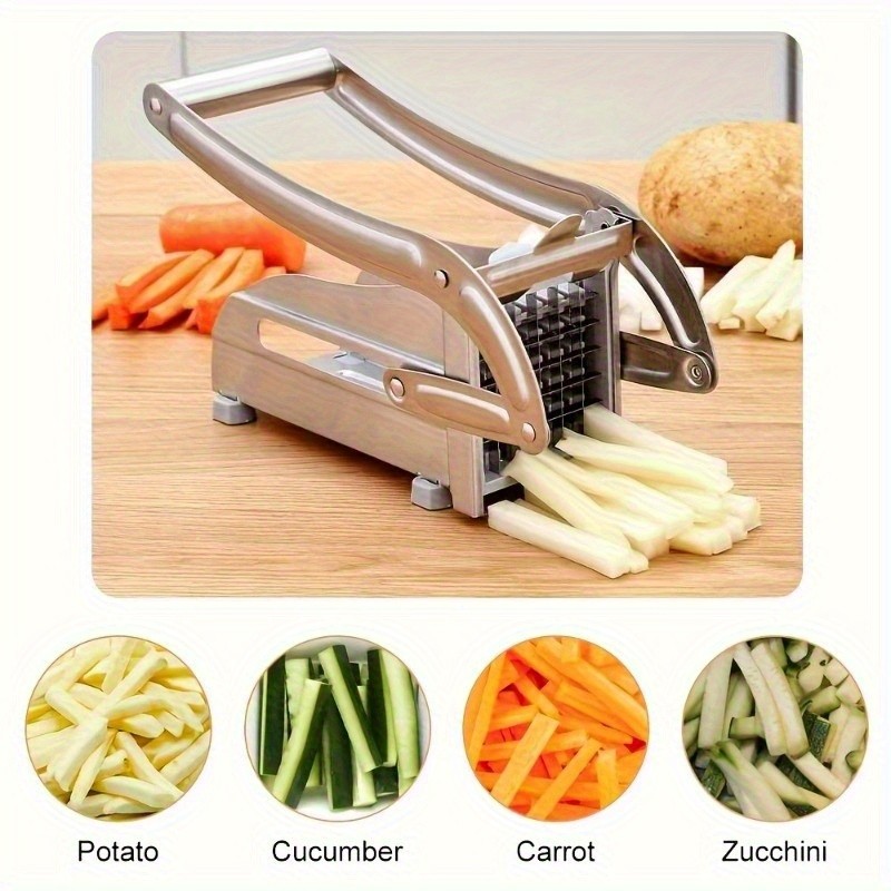 FARIDABIO Stainless Steel Fruit Cutting Machine – Manual French Fry Cutter and Vegetable Chopper