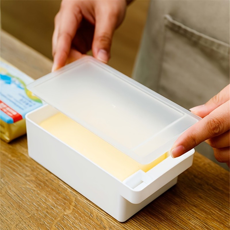 FARIDABIO Butter Crisper with Lid – Refrigerator Storage Box for Butter and Cheese