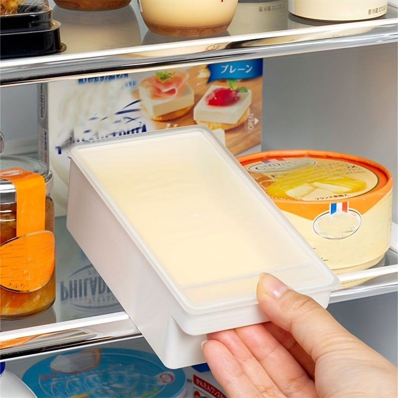 FARIDABIO Butter Crisper with Lid – Refrigerator Storage Box for Butter and Cheese