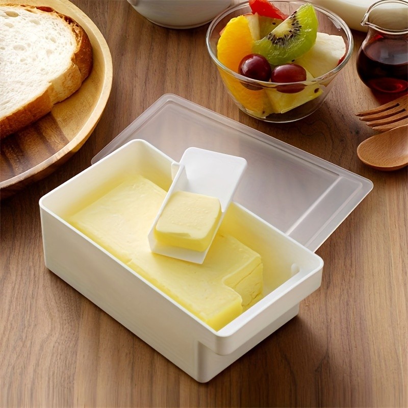 FARIDABIO Butter Crisper with Lid – Refrigerator Storage Box for Butter and Cheese