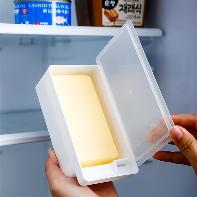 FARIDABIO Butter Crisper with Lid – Refrigerator Storage Box for Butter and Cheese