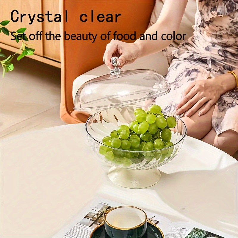 FARIDABIO Versatile Countertop Fruit Tray – Fruit Bowl with Lid and Drainage Holes