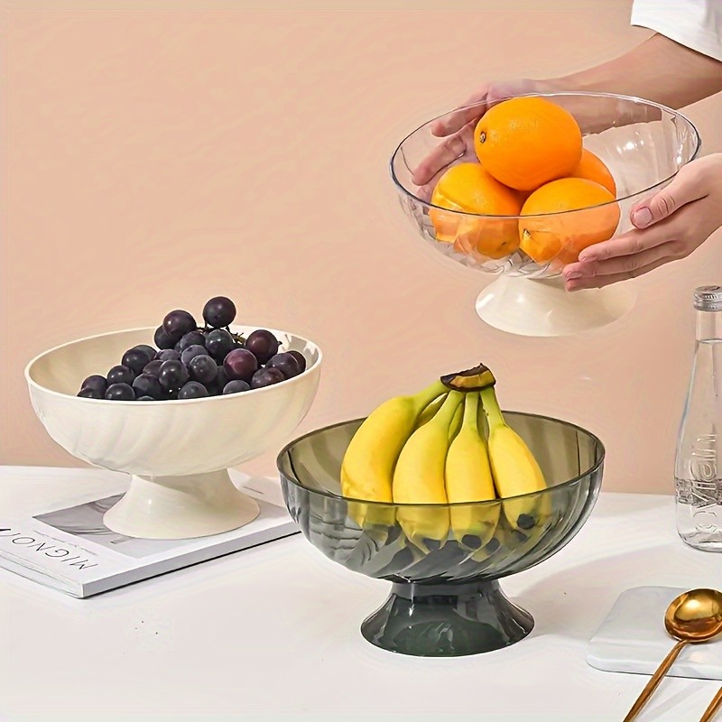 FARIDABIO Versatile Countertop Fruit Tray – Fruit Bowl with Lid and Drainage Holes