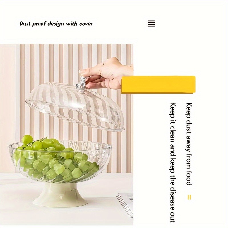 FARIDABIO Versatile Countertop Fruit Tray – Fruit Bowl with Lid and Drainage Holes