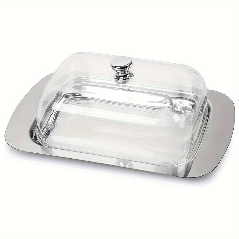 FARIDABIO Premium Butter Dish – Stainless Steel Butter Keeper with Plastic Cover