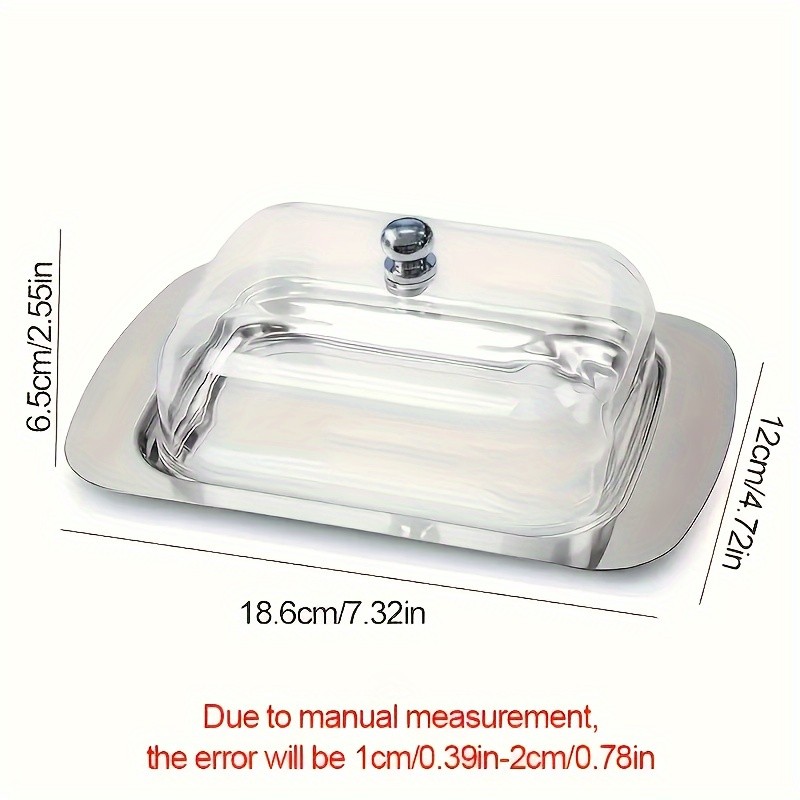 FARIDABIO Premium Butter Dish – Stainless Steel Butter Keeper with Plastic Cover