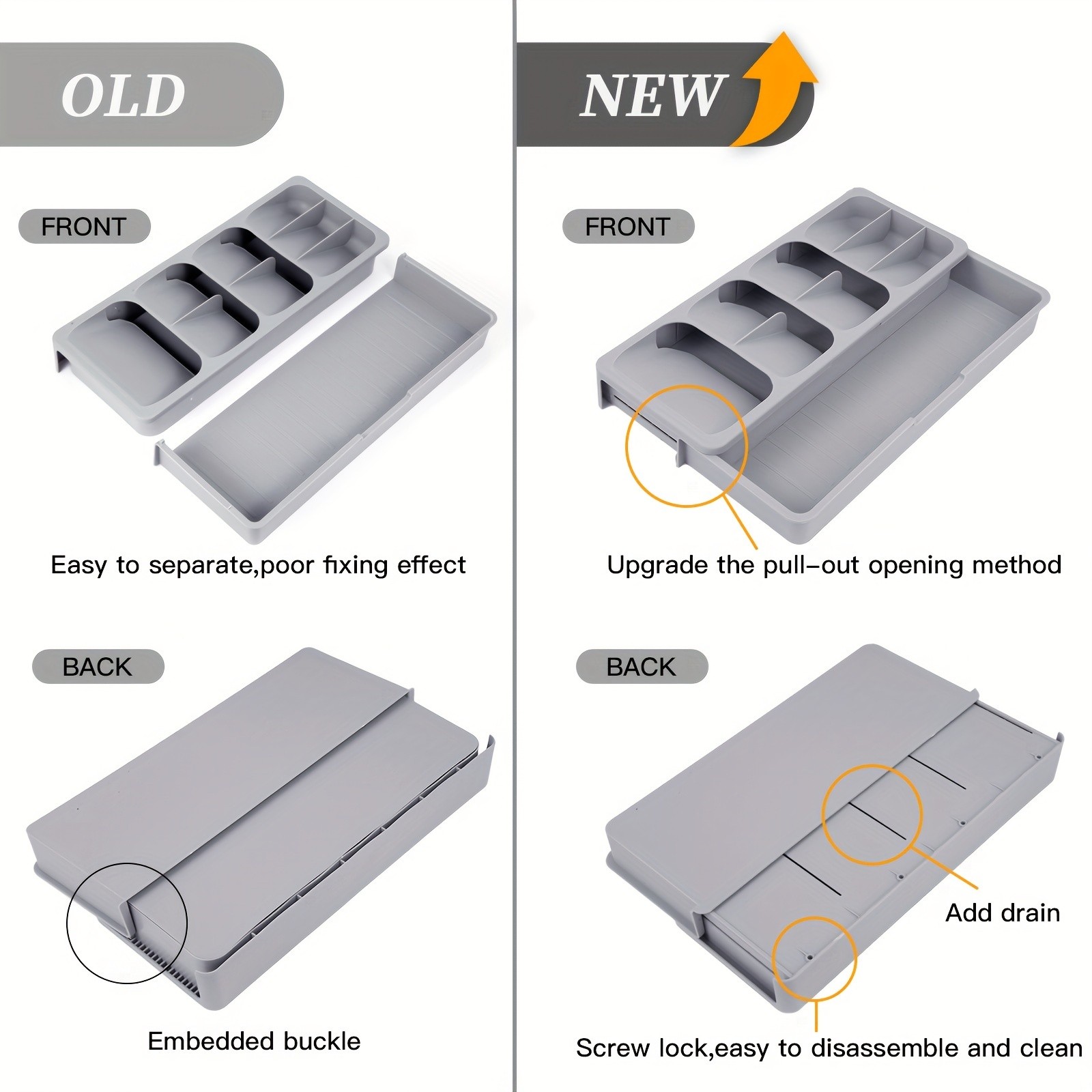 FARIDABIO Expandable Silverware Organizer Tray – Versatile Utensil Holder for Kitchen Drawers