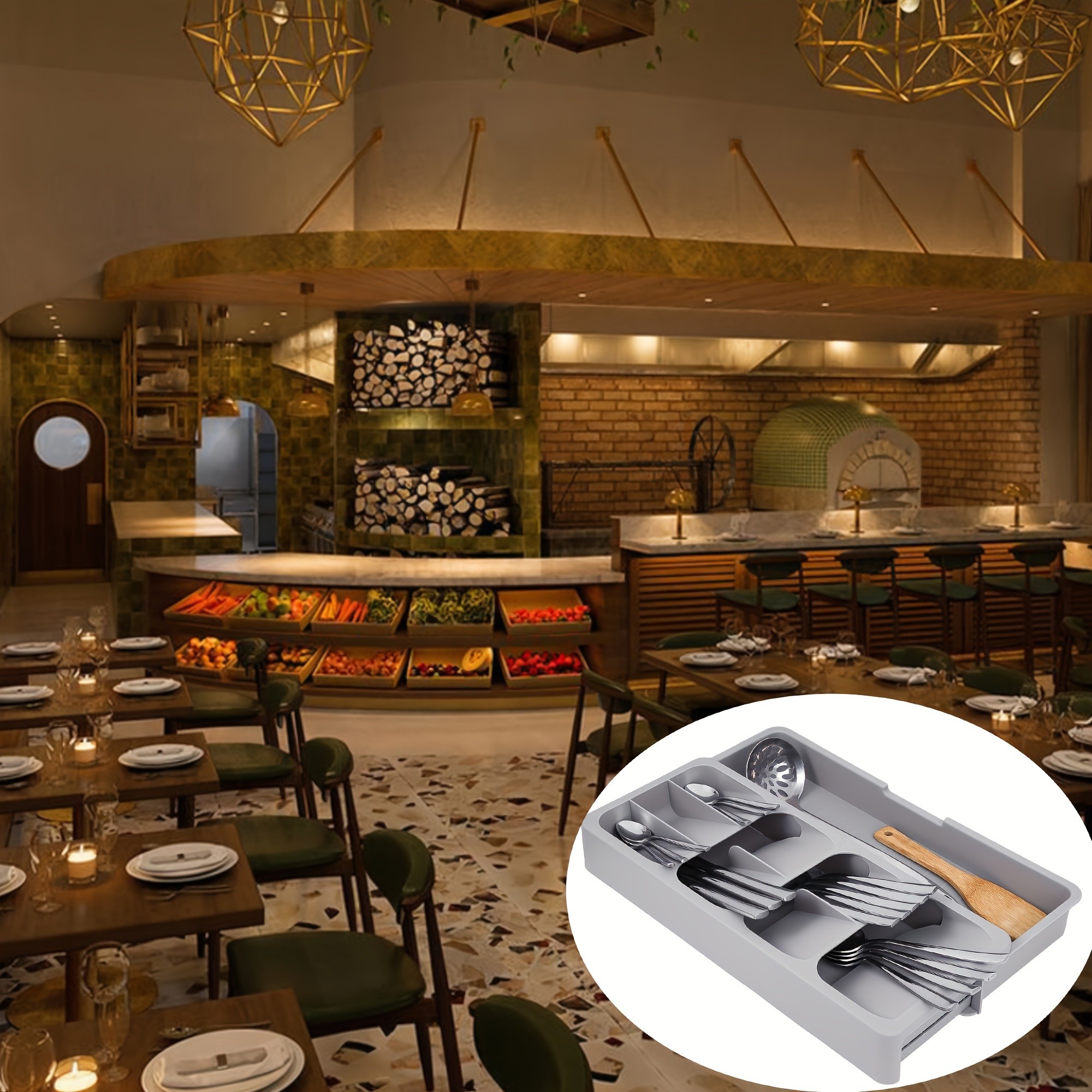 FARIDABIO Expandable Silverware Organizer Tray – Versatile Utensil Holder for Kitchen Drawers