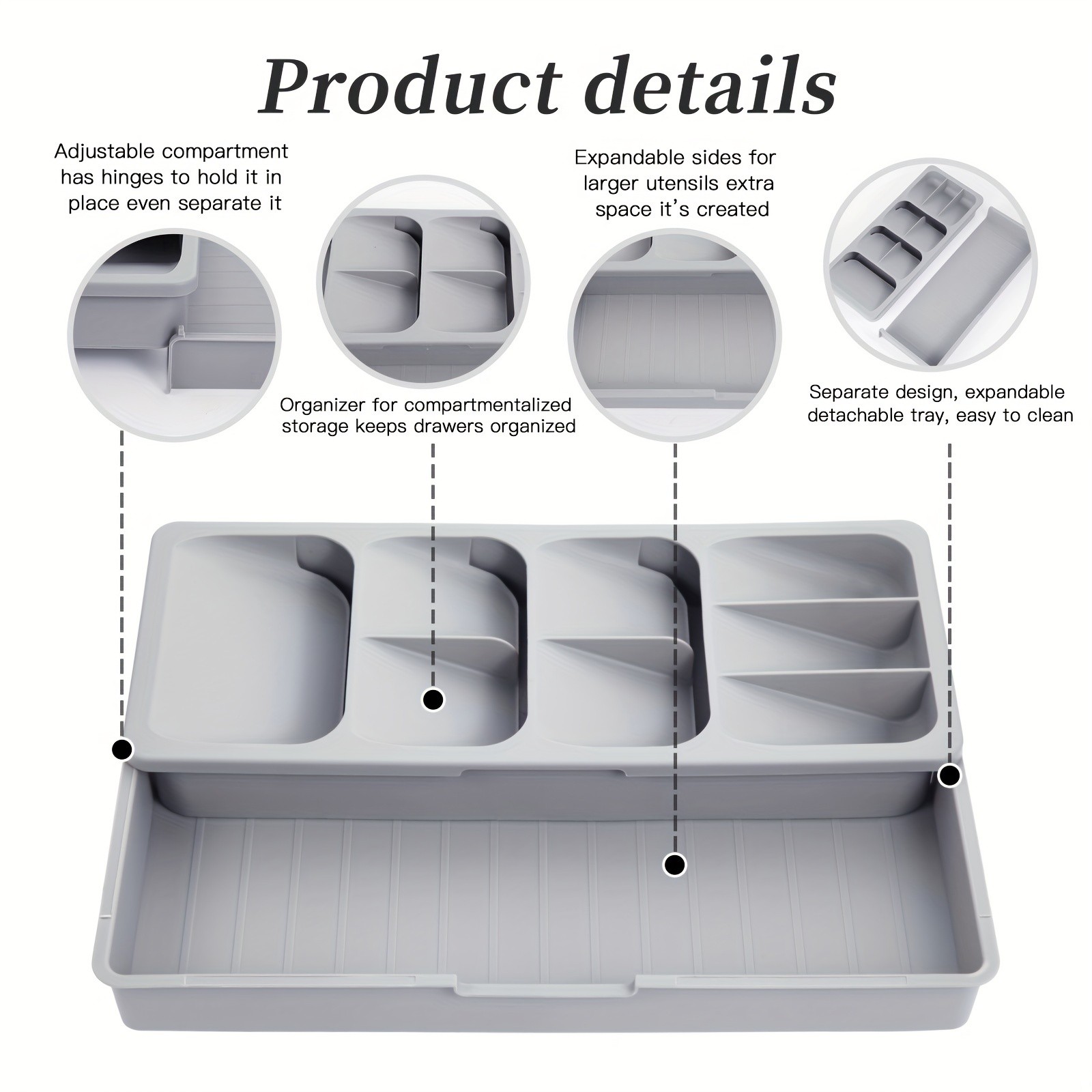 FARIDABIO Expandable Silverware Organizer Tray – Versatile Utensil Holder for Kitchen Drawers