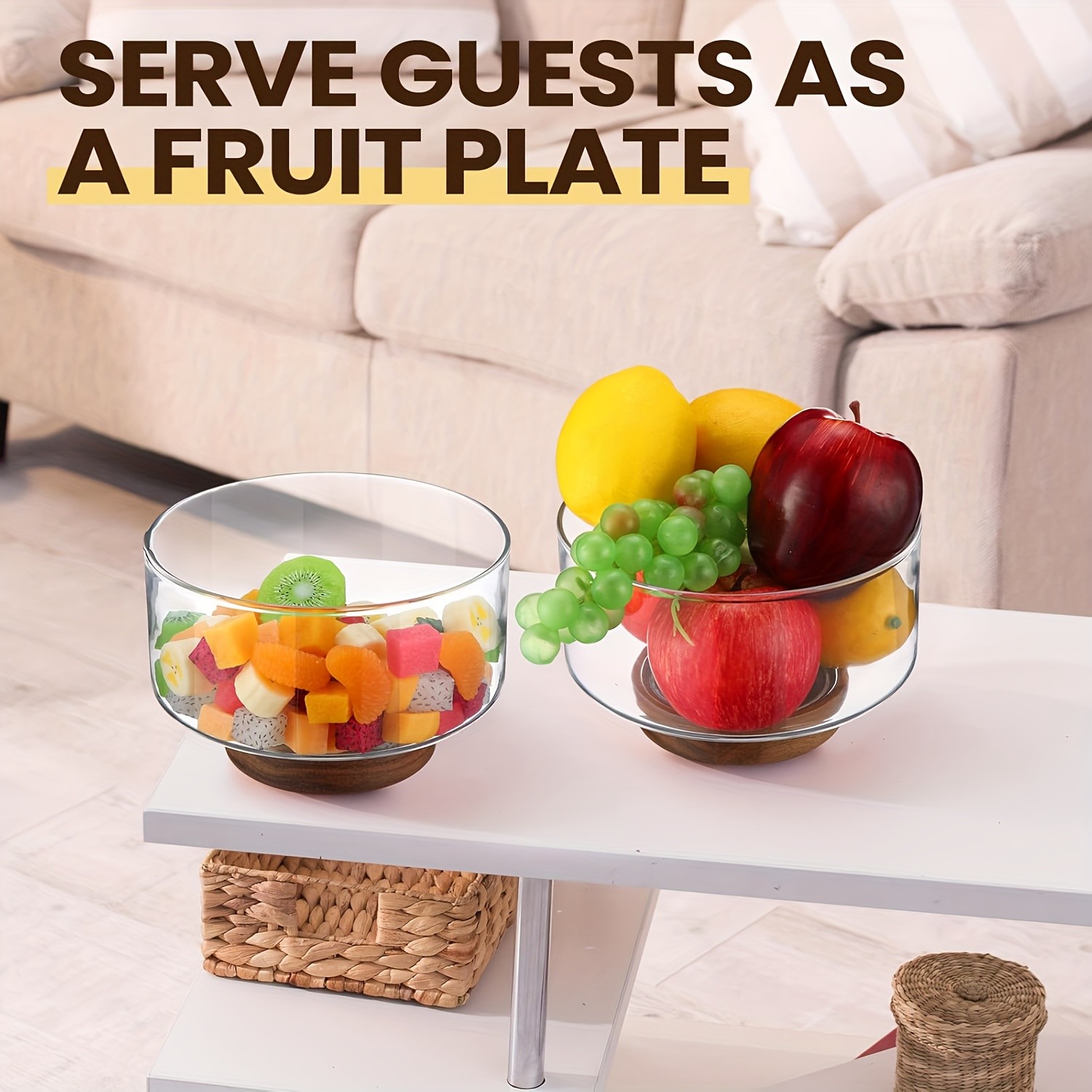 FARIDABIO Clear Glass Salad Bowl – Nordic Modern Dining Bowl for Home and Restaurant