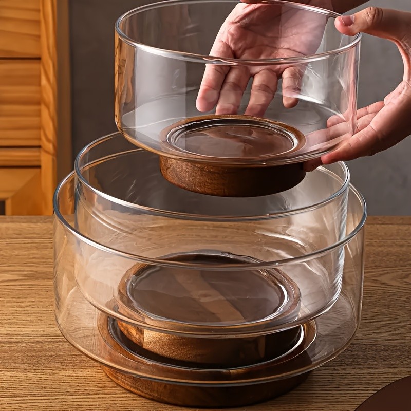 FARIDABIO Clear Glass Salad Bowl – Nordic Modern Dining Bowl for Home and Restaurant