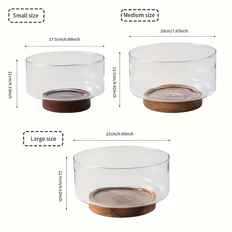 FARIDABIO Clear Glass Salad Bowl – Nordic Modern Dining Bowl for Home and Restaurant