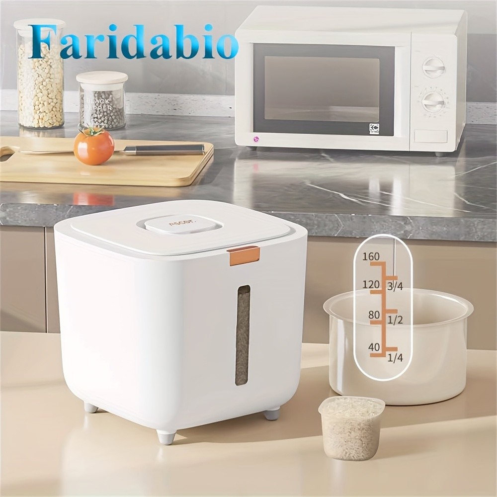 FARIDABIO 5kg Food Grade Plastic Rice Storage Bucket – Insect Proof and Moisture-Sealed Flour Container