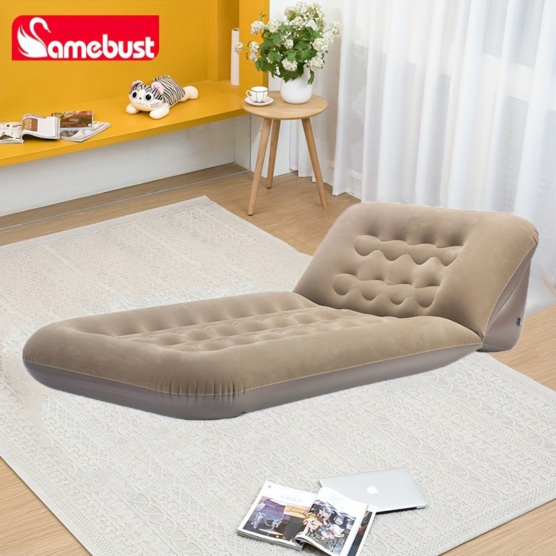 CAMEBUST Inflatable Flocking Sofa – Adjustable Single Foldable Airbed Mattress for Home and Outdoor Relaxation