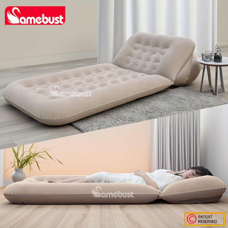 CAMEBUST Portable Inflatable Double Bed – Rectangular Travel Mattress with Adjustable Height