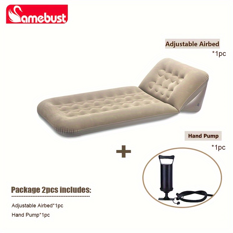 CAMEBUST Portable Inflatable Double Bed – Rectangular Travel Mattress with Adjustable Height