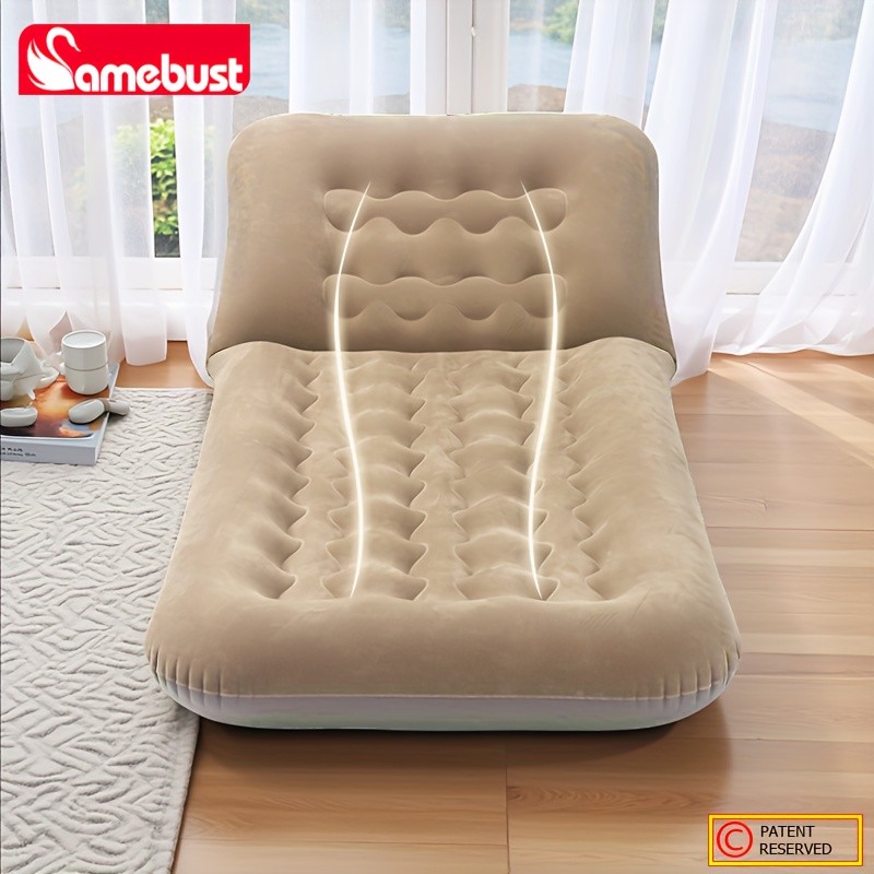 CAMEBUST Portable Inflatable Double Bed – Rectangular Travel Mattress with Adjustable Height