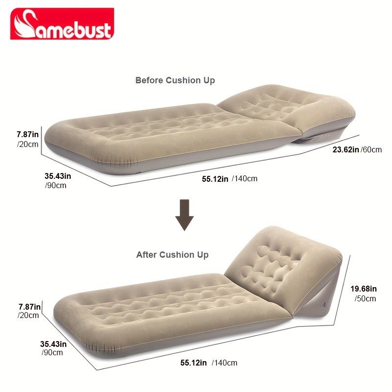 CAMEBUST Portable Inflatable Double Bed – Rectangular Travel Mattress with Adjustable Height