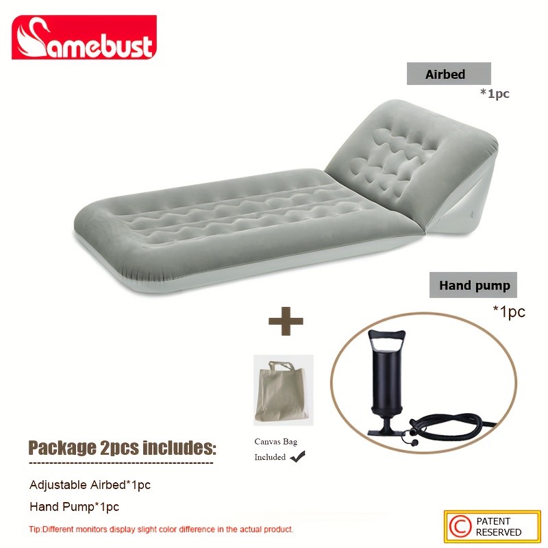 CAMEBUST Portable Inflatable Double Bed – Rectangular Travel Mattress with Adjustable Height