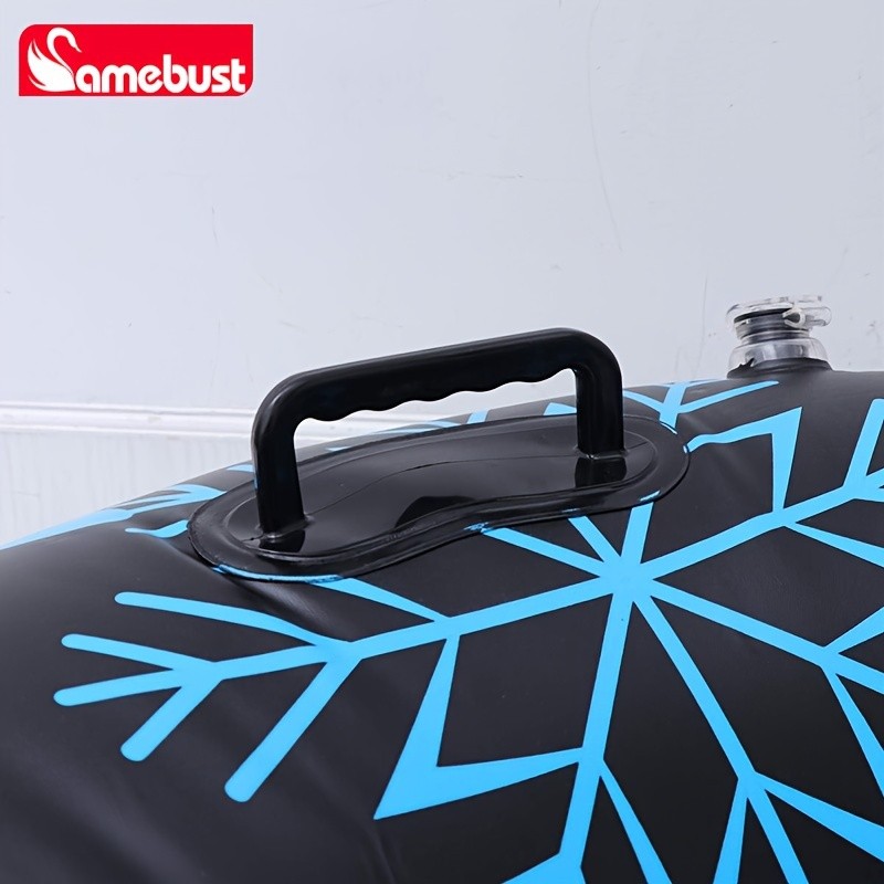 CAMEBUST 47-Inch Black Inflatable Snow Tube – Durable PVC White Snow Sled for Family Fun