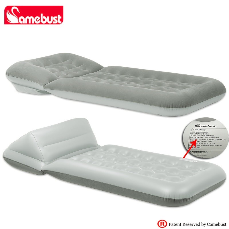 CAMEBUST Inflatable Flocked PVC Sofa – Single Foldable Air Mattress for Home and Outdoor Use