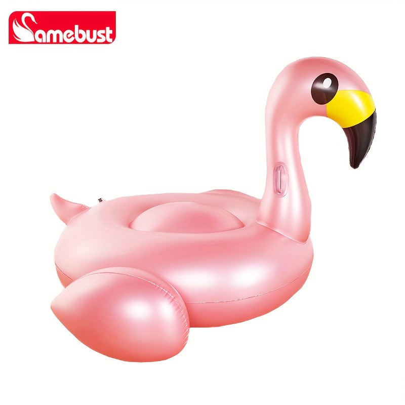 CAMEBUST Inflatable Rose Golden Flamingo Swim Ring – Fun Pool Float for Summer Parties