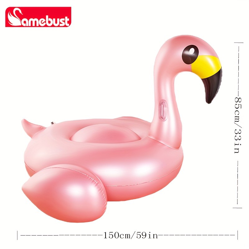 CAMEBUST Inflatable Rose Golden Flamingo Swim Ring – Fun Pool Float for Summer Parties