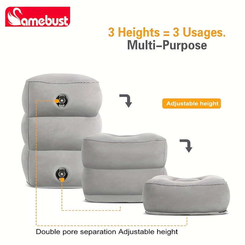 CAMEBUST Inflatable Foot Rest Pillow – Adjustable Cushion for Travel, Airplane, and Car Comfort