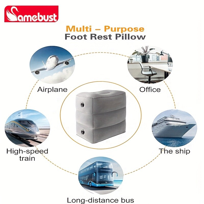 CAMEBUST Inflatable Foot Rest Pillow – Adjustable Cushion for Travel, Airplane, and Car Comfort