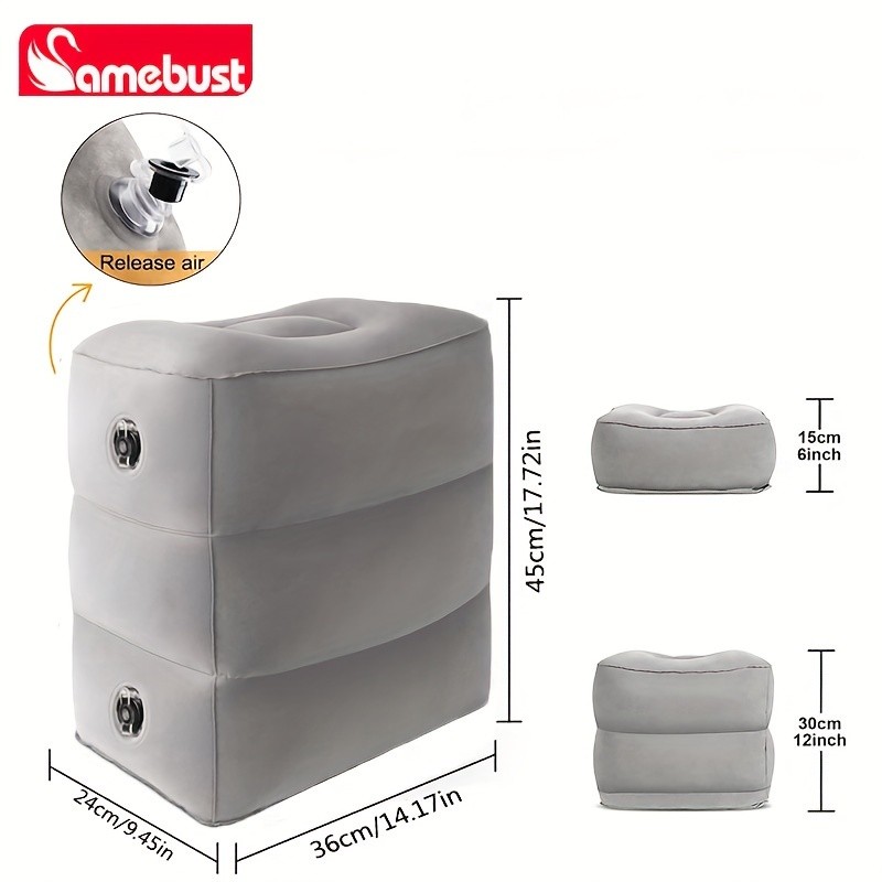 CAMEBUST Inflatable Foot Rest Pillow – Adjustable Cushion for Travel, Airplane, and Car Comfort