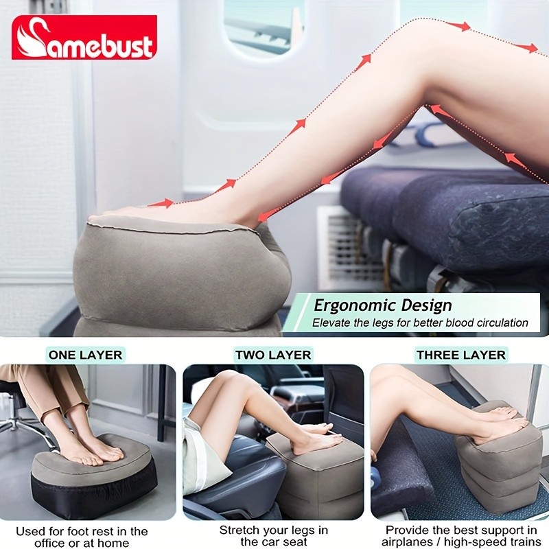 CAMEBUST Inflatable Foot Rest Pillow – Adjustable Cushion for Travel, Airplane, and Car Comfort