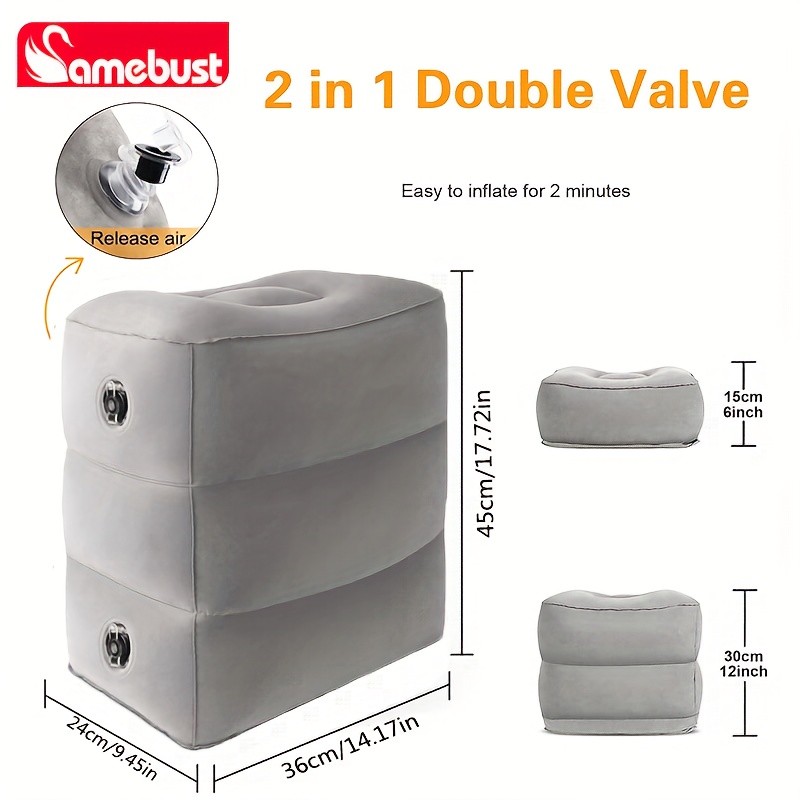 CAMEBUST Inflatable Foot Rest Pillow – Adjustable Cushion for Travel, Airplane, and Car Comfort