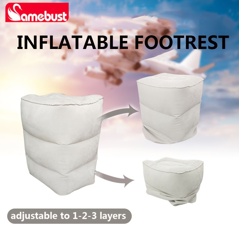 CAMEBUST Inflatable Foot Rest Cushion – Adjustable Travel Pillow for Cars, Trains, and Airplanes
