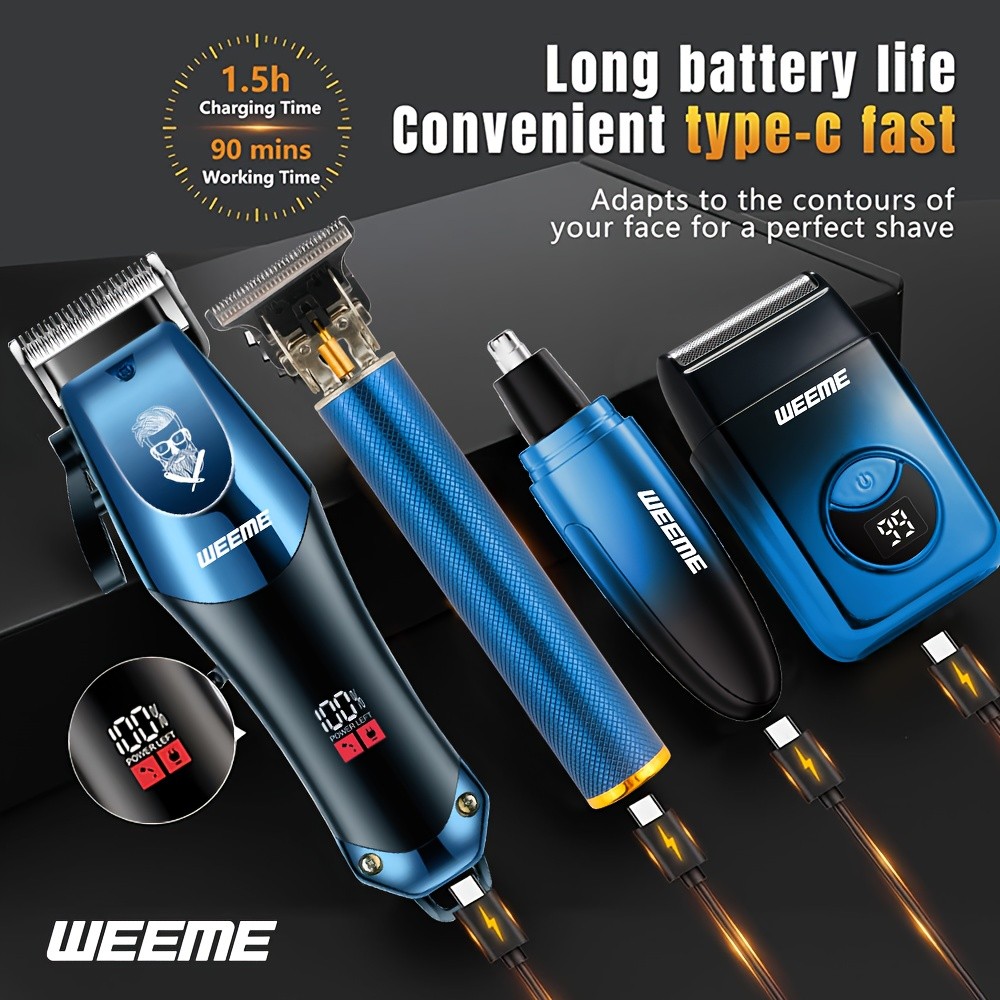 WEEME 4pcs Set Men’s Electric Hair Trimmer
