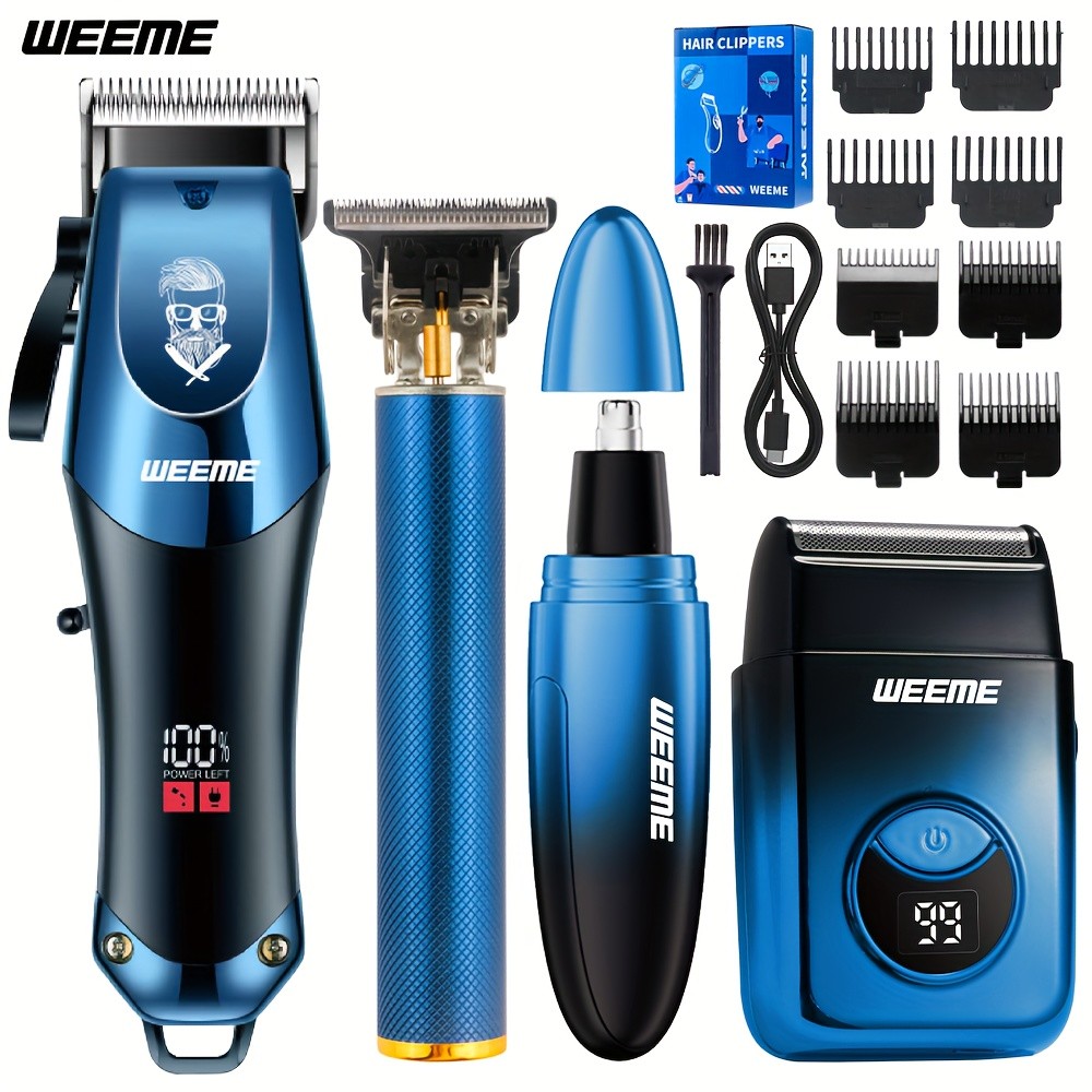 WEEME 4pcs Set Men’s Electric Hair Trimmer