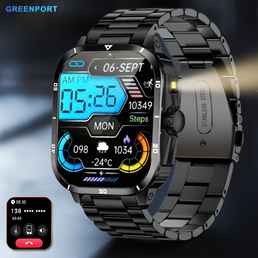 ERUN Men’s Smartwatch – 2.01-Inch Full Touchscreen Smartwatch with Wireless Call/Answer, Sports Modes, and Music Controls