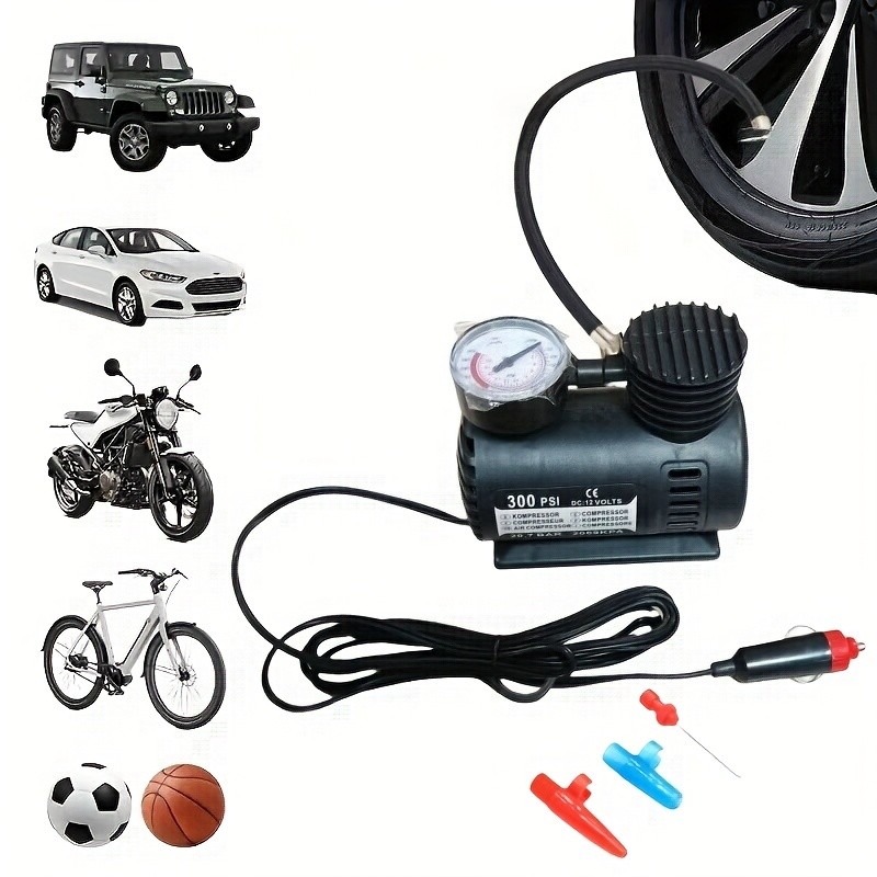 WELUVFIT Portable Car Tire Inflator with Pressure Gauge