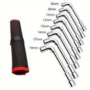 PMMJ L-Shaped Pipe Wrench Set – Versatile Chrome Vanadium Steel Wrench Set for Maintenance Tasks