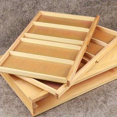 PMMJ Expandable Recycled Wood Art Storage Box with Compartments & Drawers – Organized Storage for Art Supplies and Tools Description