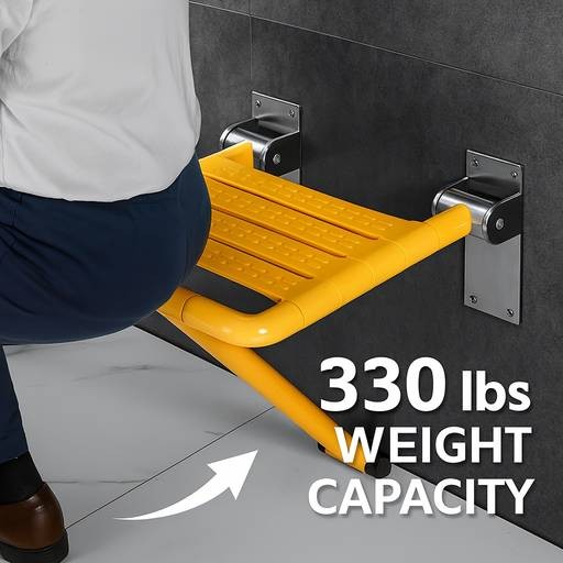 PMMJ Foldable Bathroom Shower Stool – Compact, Lightweight Shower Chair for Elderly Support