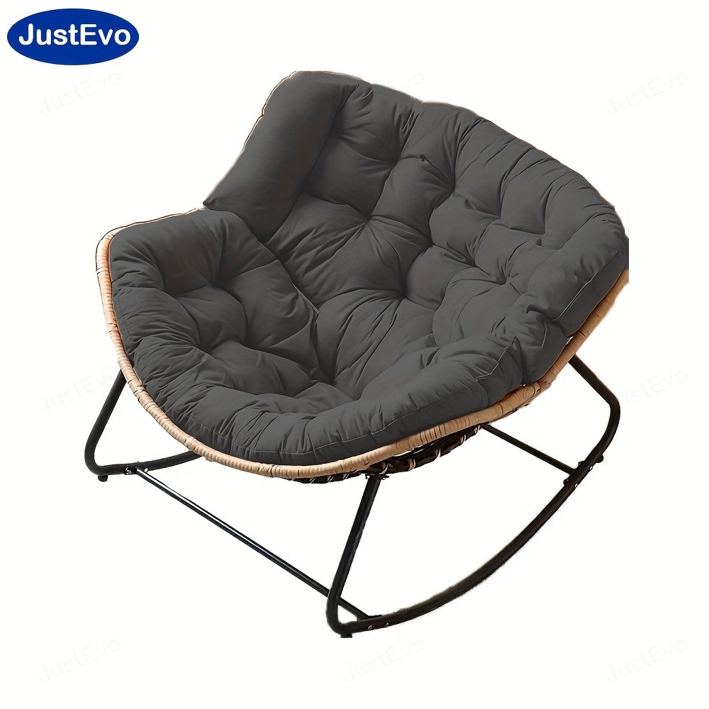 JUSTEVO Extra Large Comfortable Rocking Chair – Ergonomic Recliner with Adjustable Headrest for Ultimate Relaxation