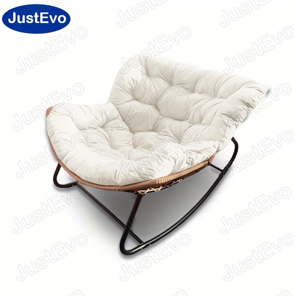 JUSTEVO Extra Large Comfortable Rocking Chair – Ergonomic Recliner with Adjustable Headrest for Ultimate Relaxation