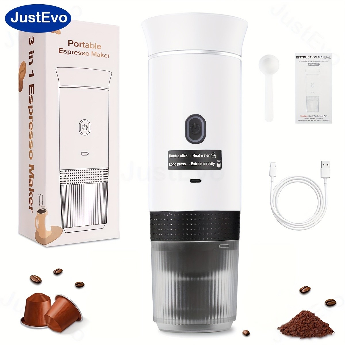 JUSTEVO Electric Coffee Maker – Smart Temperature Control and Fast Brewing for the Perfect Cup