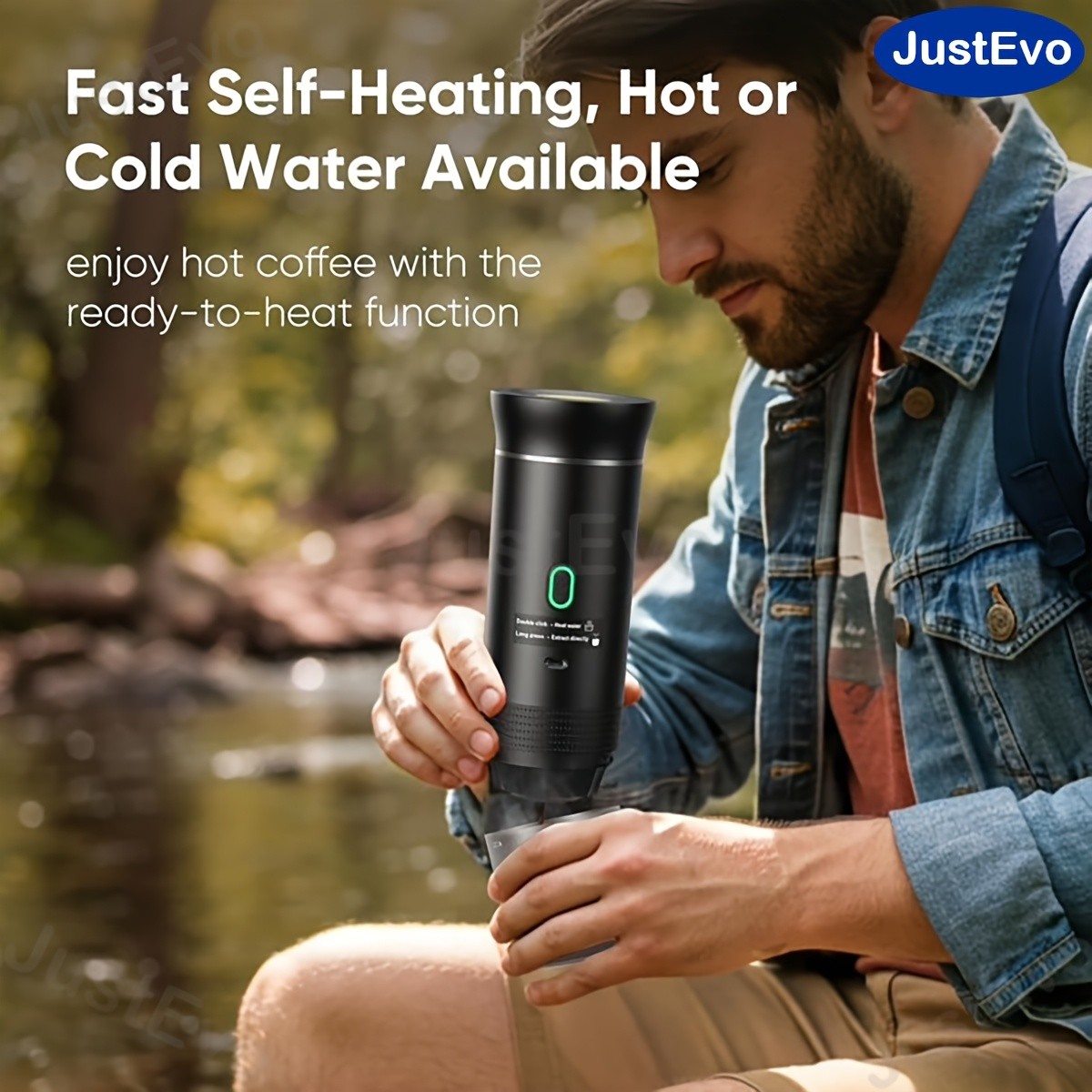 JUSTEVO Electric Coffee Maker – Smart Temperature Control and Fast Brewing for the Perfect Cup