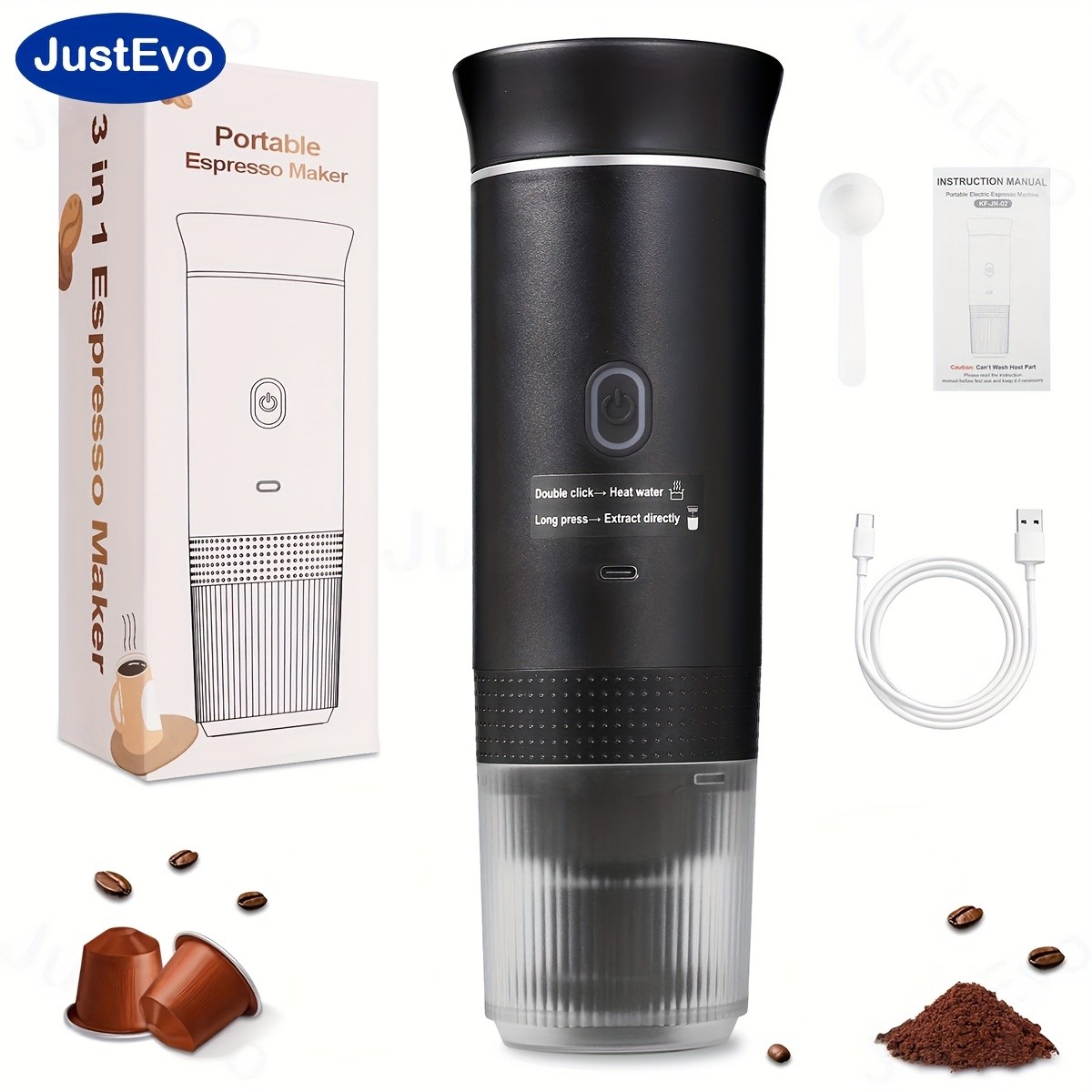 JUSTEVO Electric Coffee Maker – Smart Temperature Control and Fast Brewing for the Perfect Cup