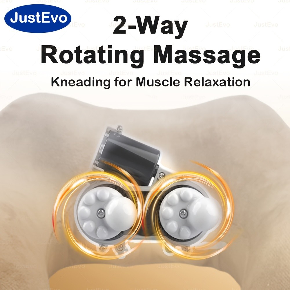 JUSTEVO 3D Kneading Neck Massage Pillow – Extra-Thick Memory Foam for Ultimate Comfort and Relaxation