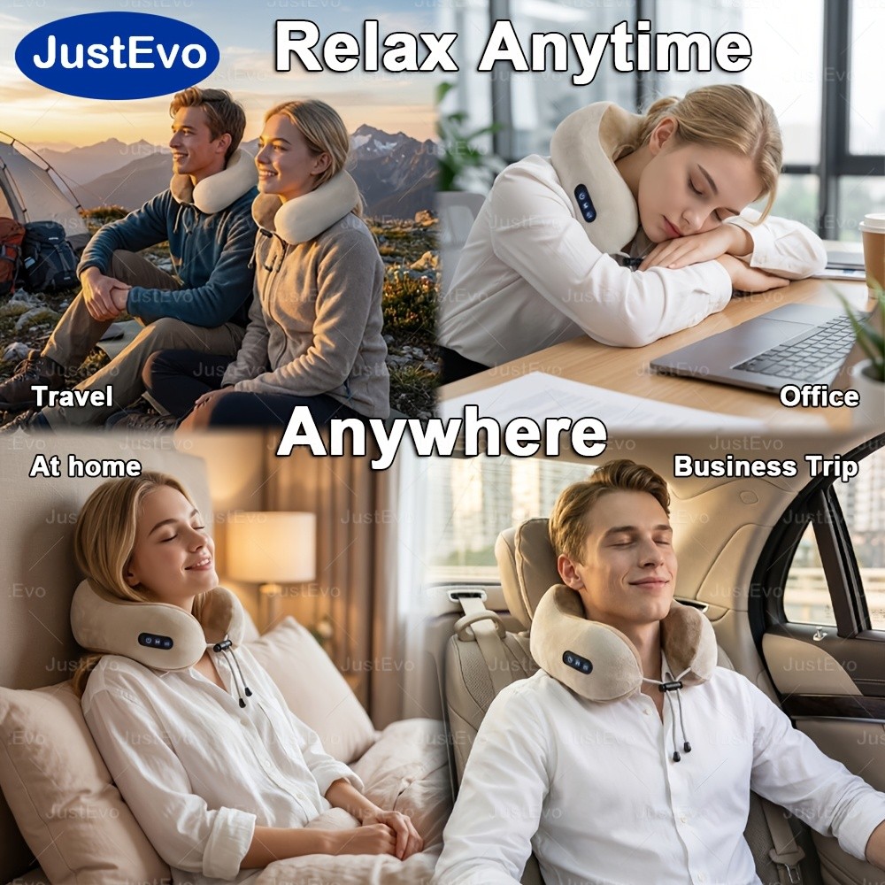 JUSTEVO 3D Kneading Neck Massage Pillow – Extra-Thick Memory Foam for Ultimate Comfort and Relaxation
