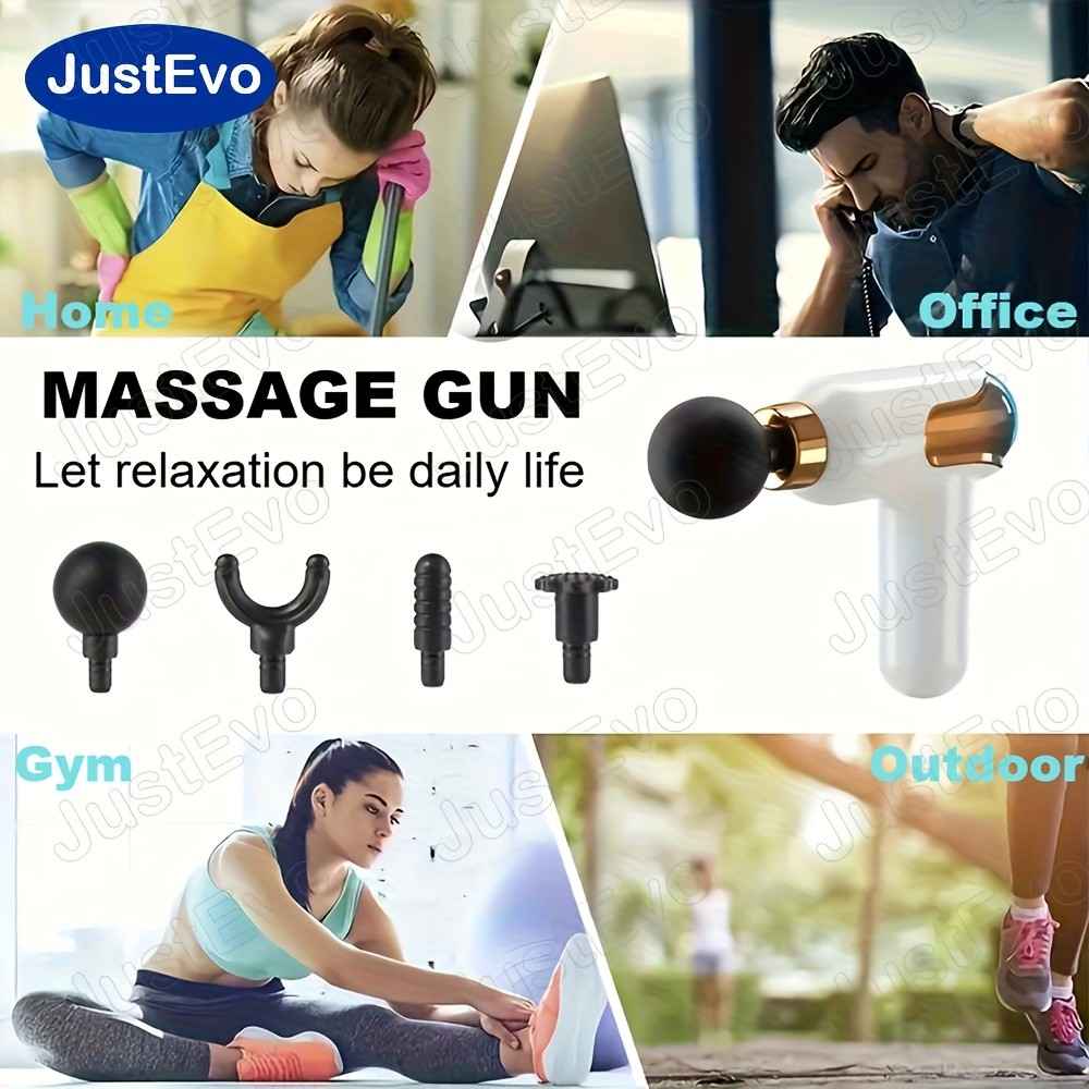 JUSTEVO Compact Handheld Fascia Gun – Percussion Massage Gun for Full-Body Relief and Relaxation